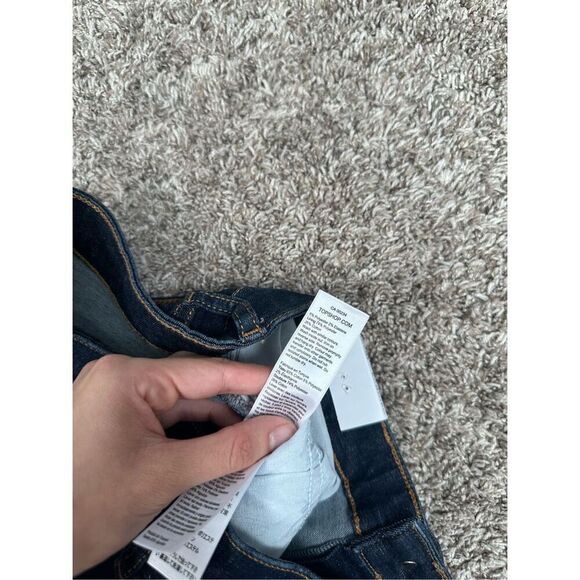 NWT TopShop Jamie Flare Jeans High Rise Dark Wash Indigo Women’s W34 L32 Stretch - Picture 9 of 11